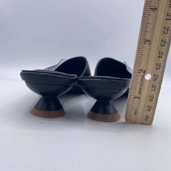 Black Clear PVC Pointy Toe Mules Slip On Sandals - Picture 6 of 9